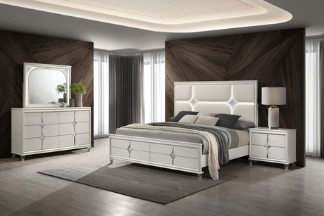 Olivia Pearl White 4-Piece California King Bedroom Set from Coaster - Luna Furniture