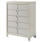 Olivia 5-drawer Bedroom Chest of Drawers Pearl White from Coaster - Luna Furniture