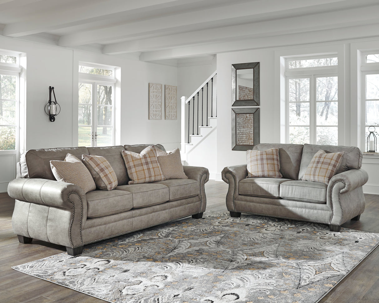 Olsberg Sofa and Loveseat in Steel - PKG001398