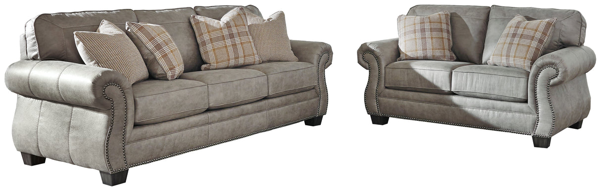 Olsberg Sofa and Loveseat in Steel - PKG001398