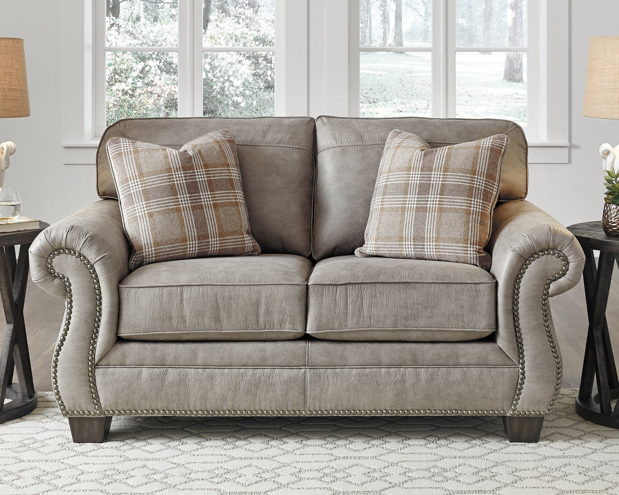 Olsberg Sofa and Loveseat in Steel - PKG001398