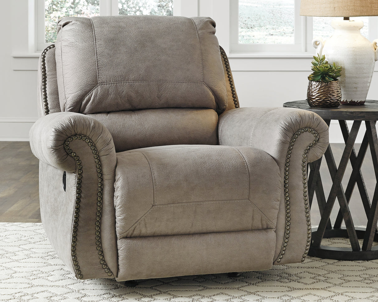 Olsberg Sofa, Loveseat and Recliner in Steel - PKG001400