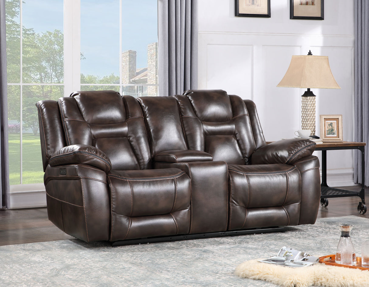 Oportuna Dual-Power Reclining Console Loveseat from Steve Silver - Luna Furniture