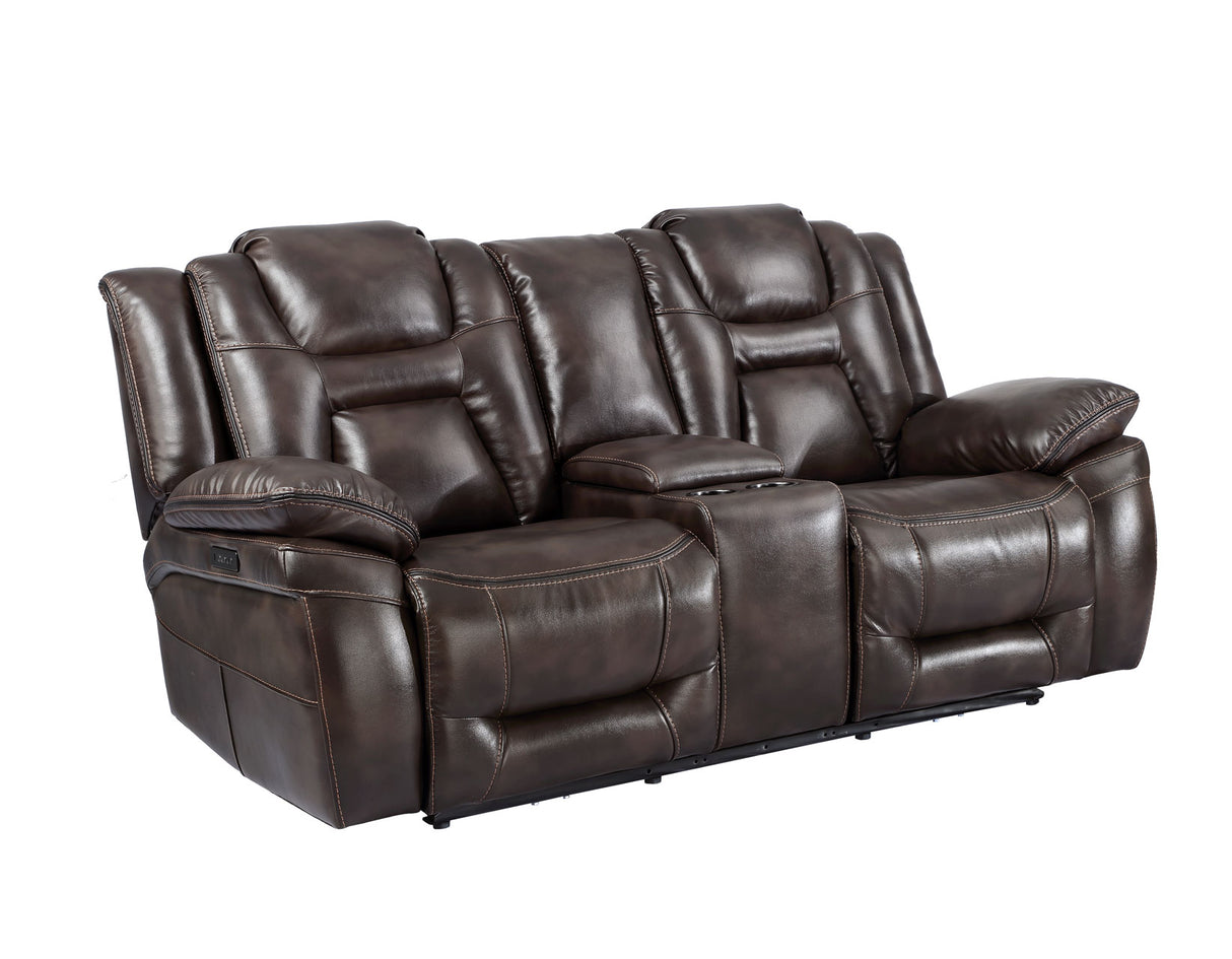 Oportuna Dual-Power Reclining Console Loveseat from Steve Silver - Luna Furniture