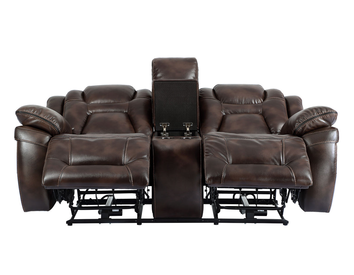 Oportuna Dual-Power Reclining Console Loveseat from Steve Silver - Luna Furniture