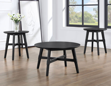 Oslo 3-Piece Table Set, Black from Steve Silver - Luna Furniture