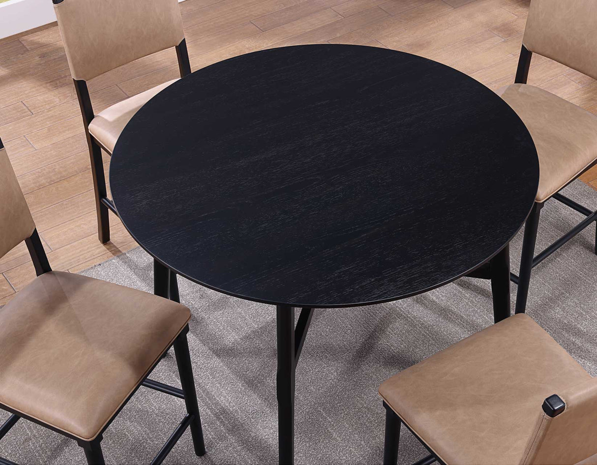 Oslo 46″ Round Counter Table, Black from Steve Silver - Luna Furniture