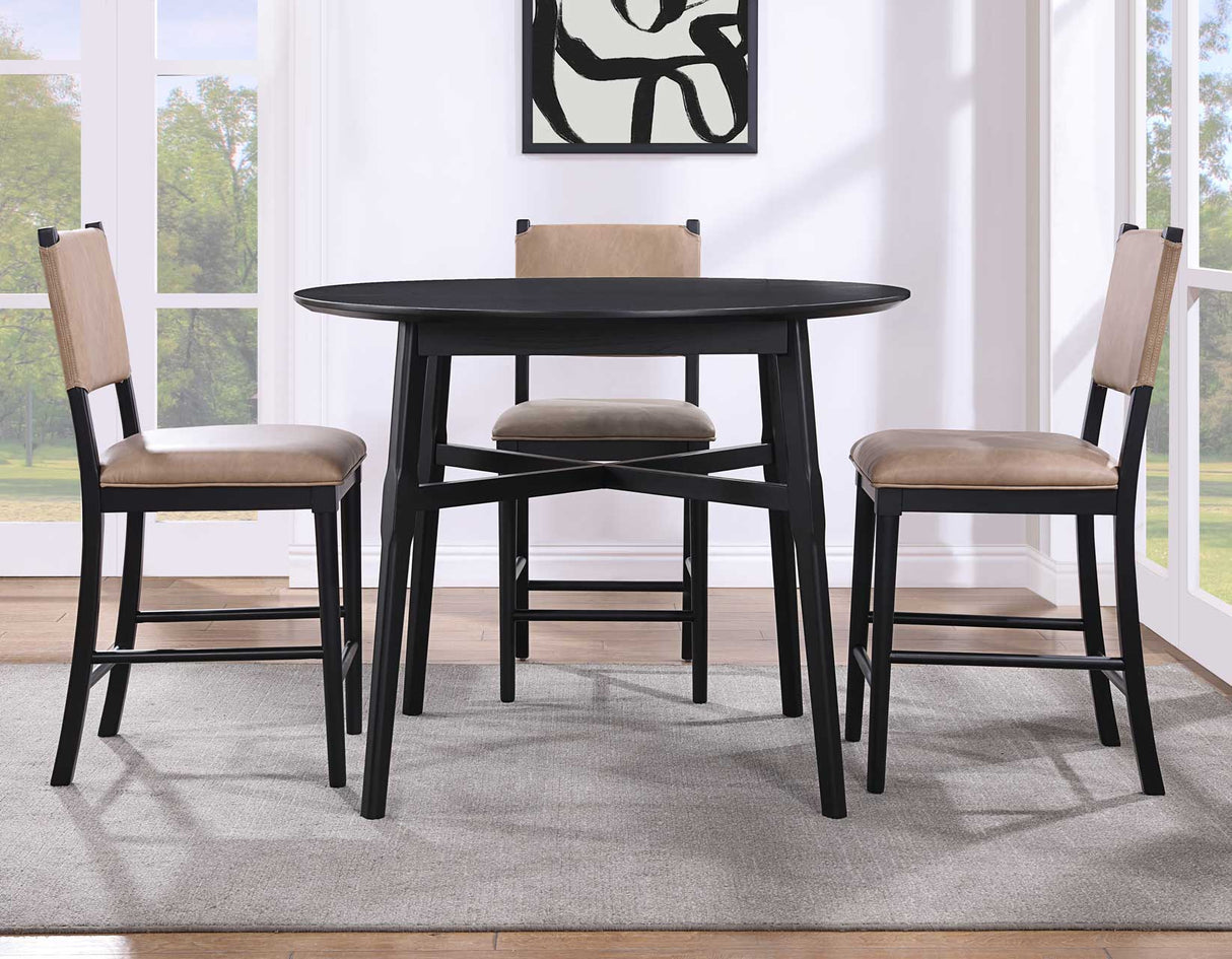 Oslo 46″ Round Counter Table, Black from Steve Silver - Luna Furniture