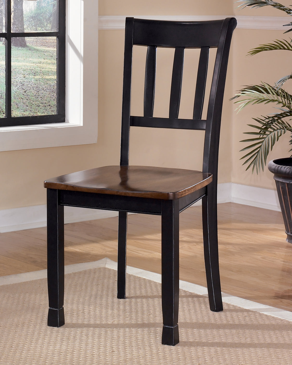 Owingsville 2-Piece Dining Room Chair in Black/Brown - PKG000071