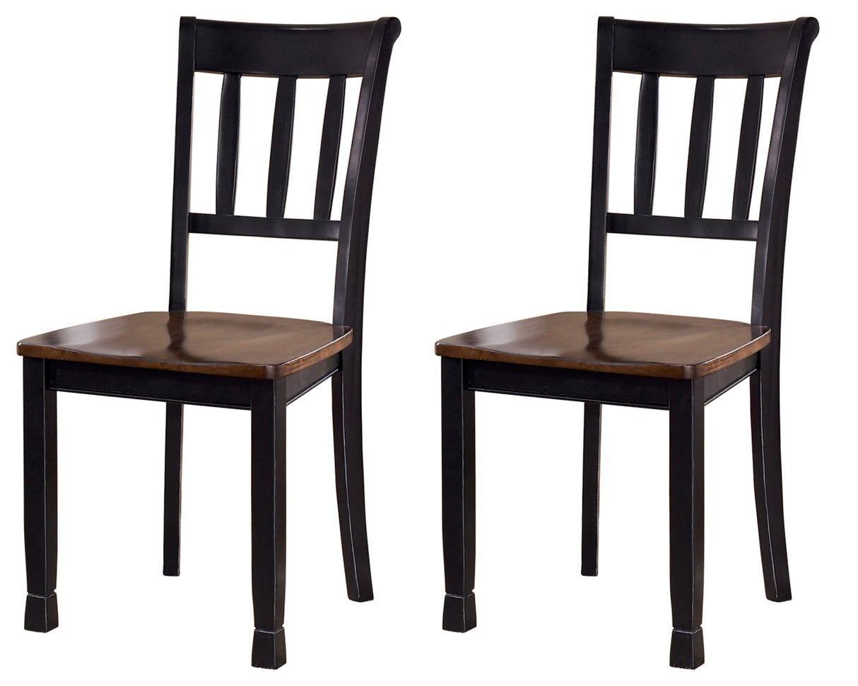 Owingsville 2-Piece Dining Room Chair in Black/Brown - PKG000071