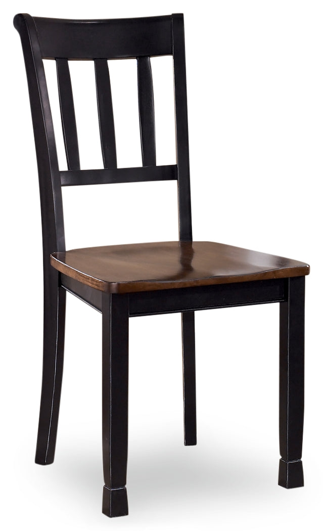 Owingsville Dining Table and 4 Chairs and Bench in Black/Brown - PKG002047