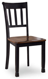 Owingsville Dining Table and 4 Chairs and Bench in Black/Brown - PKG002047