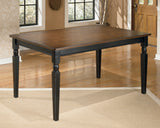 Owingsville Dining Table and 4 Chairs and Bench in Black/Brown - PKG002047