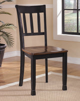 Owingsville Dining Table and 4 Chairs and Bench in Black/Brown - PKG002047