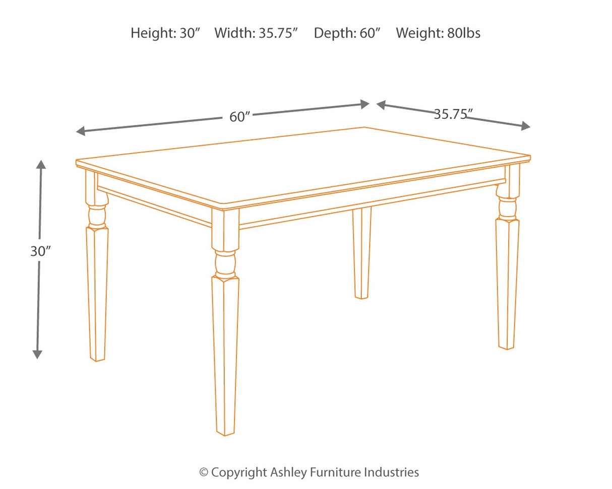 Owingsville Dining Table and 6 Chairs in Black/Brown - PKG002049