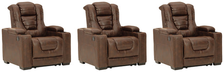 Owner's Box 3-Piece Home Theater Seating in Thyme - PKG010453