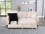 Pacific Beige Reversible Sectional With Pull-Out Bed from Happy Homes - Luna Furniture