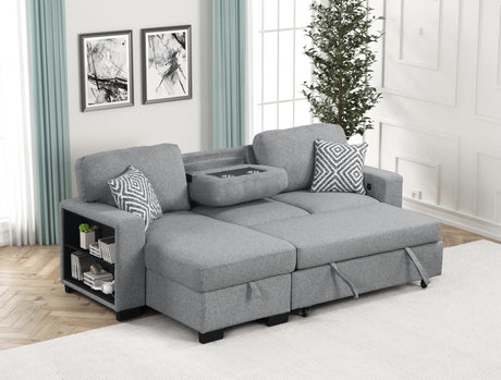 Pacific Gray Reversible Sectional With Pull-Out Bed from Happy Homes - Luna Furniture