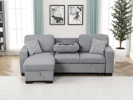 Pacific Gray Reversible Sectional With Pull-Out Bed from Happy Homes - Luna Furniture