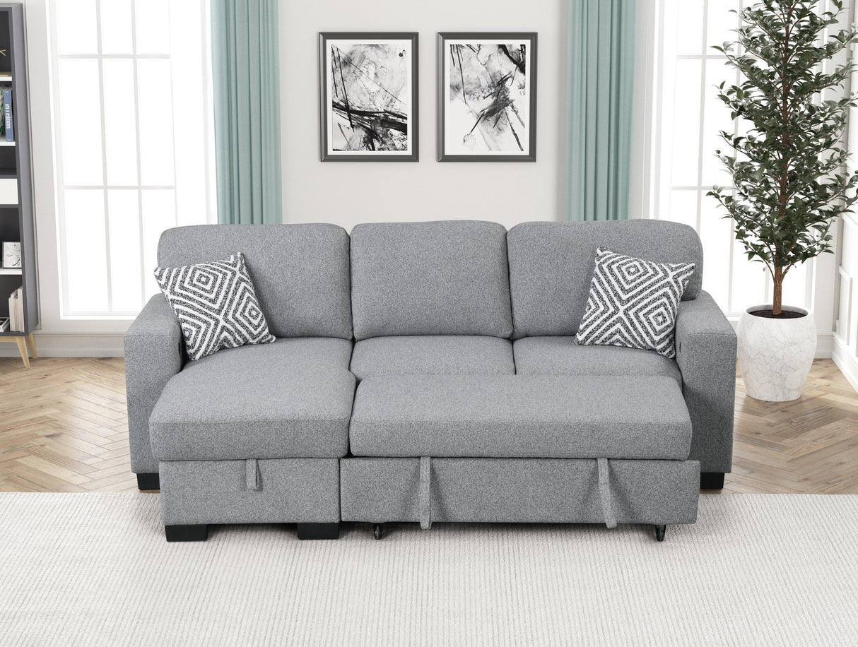 Pacific Gray Reversible Sectional With Pull-Out Bed from Happy Homes - Luna Furniture