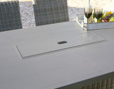 Palazzo Outdoor Bar Table and 6 Barstools in Gray from Ashley - Luna Furniture