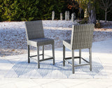 Palazzo Outdoor Bar Table and 6 Barstools in Gray from Ashley - Luna Furniture