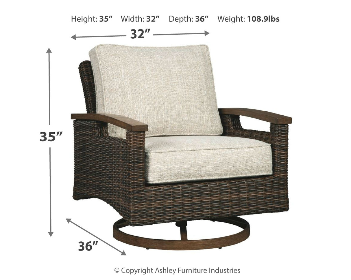 Paradise Trail Outdoor Sofa with 2 Lounge Chairs in Medium Brown from Ashley - Luna Furniture