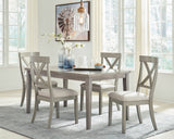 Parellen Dining Table and 4 Chairs in Gray - PKG011205