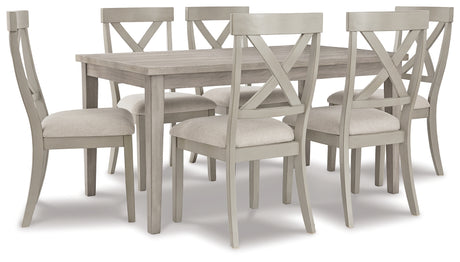 Parellen Dining Table and 6 Chairs in Gray - PKG011520