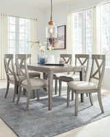 Parellen Dining Table and 6 Chairs in Gray - PKG011520