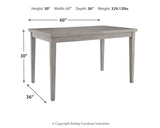 Parellen Dining Table and 6 Chairs in Gray - PKG011520