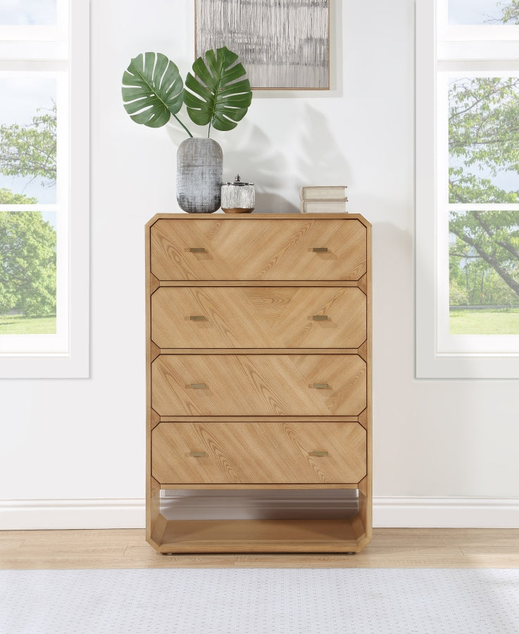 Parker Ash Veneer Chest in Natural from Meridian - Luna Furniture