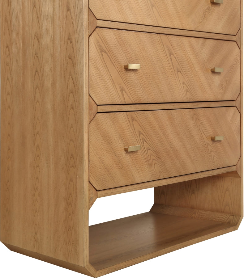 Parker Ash Veneer Chest in Natural from Meridian - Luna Furniture