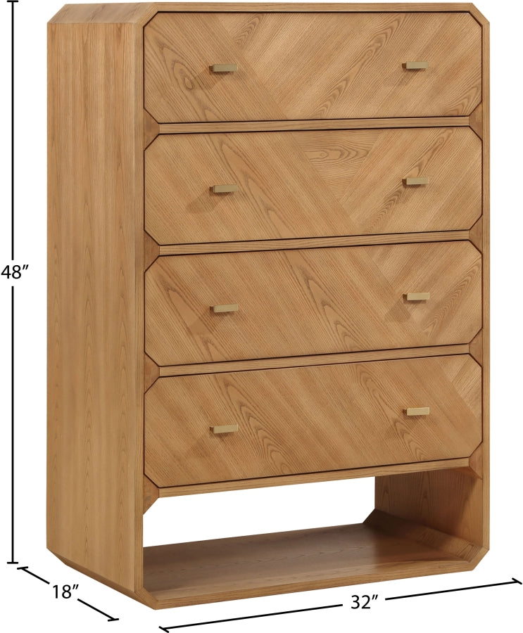 Parker Ash Veneer Chest in Natural from Meridian - Luna Furniture