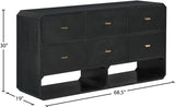 Parker Ash Veneer Dresser in Black from Meridian - Luna Furniture