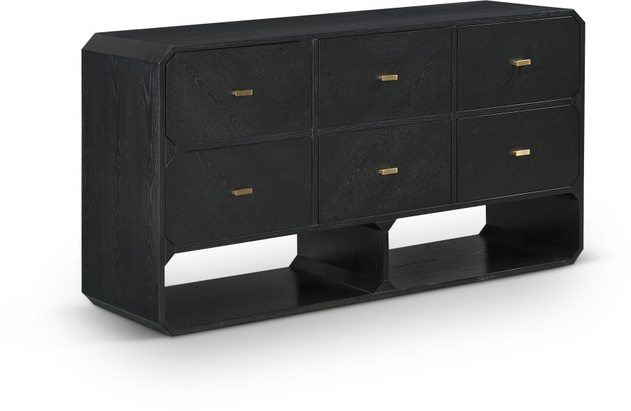 Parker Ash Veneer Dresser in Black from Meridian - Luna Furniture