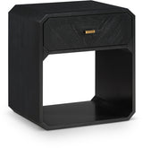 Parker Ash Veneer Nightstand in Black from Meridian - Luna Furniture