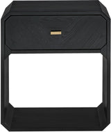 Parker Ash Veneer Nightstand in Black from Meridian - Luna Furniture