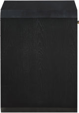 Parker Ash Veneer Nightstand in Black from Meridian - Luna Furniture