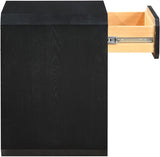 Parker Ash Veneer Nightstand in Black from Meridian - Luna Furniture