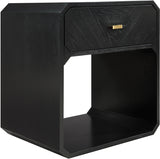 Parker Ash Veneer Nightstand in Black from Meridian - Luna Furniture