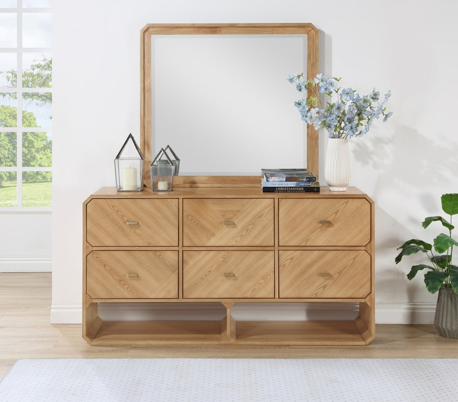 Parker Rubberwood Mirrors in Natural from Meridian - Luna Furniture