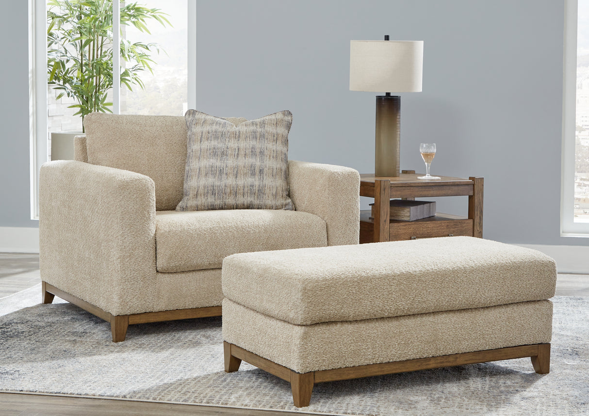 Parklynn Chair and Ottoman in Desert - PKG015434