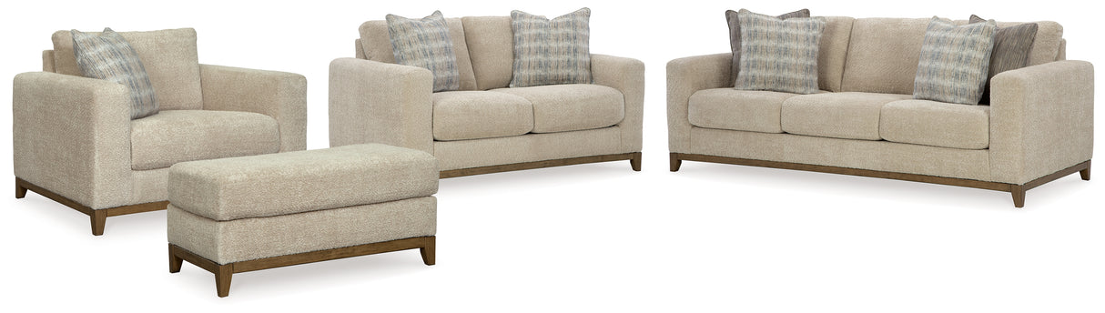 Parklynn Sofa, Loveseat, Chair and Ottoman in Desert from Ashley - Luna Furniture