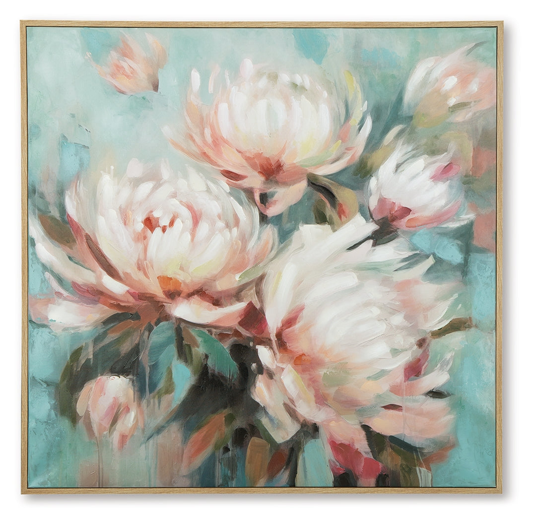 Parryville Aqua/Pink Wall Art from Ashley - Luna Furniture