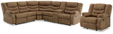 Partymate 2-Piece Sectional with Recliner in Brindle - PKG015101