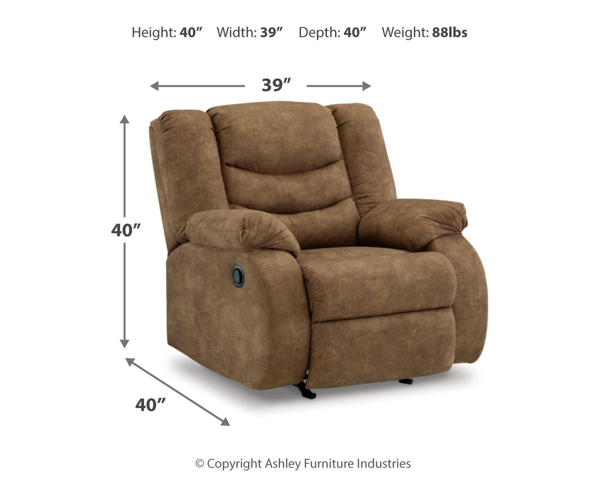 Partymate 2-Piece Sectional with Recliner in Brindle - PKG015101