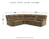 Partymate 2-Piece Sectional with Recliner in Brindle - PKG015101