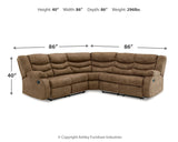 Partymate 2-Piece Sectional with Recliner in Brindle - PKG015102