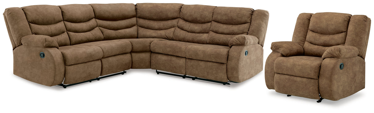 Partymate 2-Piece Sectional with Recliner in Brindle - PKG015102